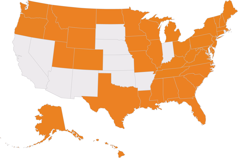 United States map service areas 2026